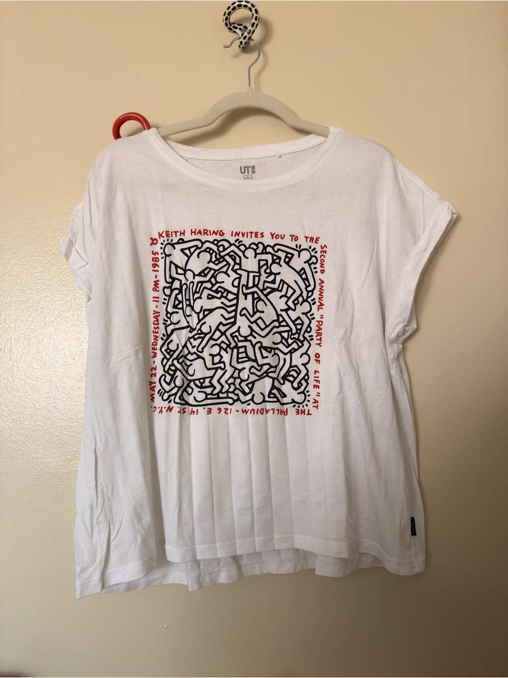 Graphic White Keith Haring Short Sleeve Tee